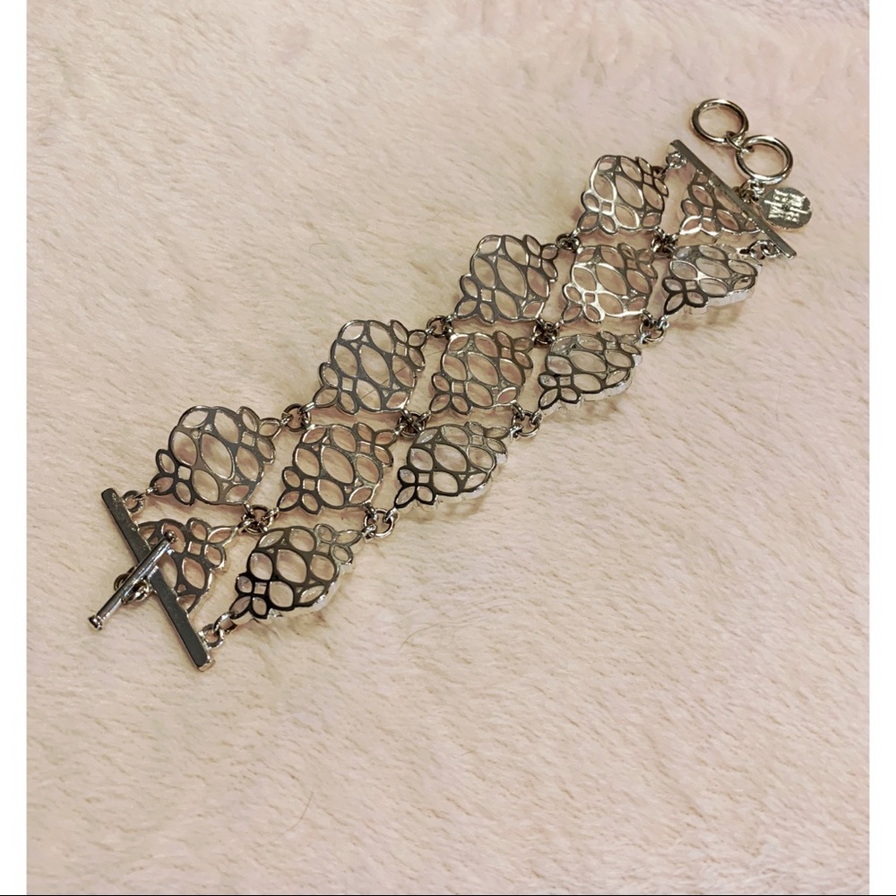 EUC White House Black Market silver cuff bracelet